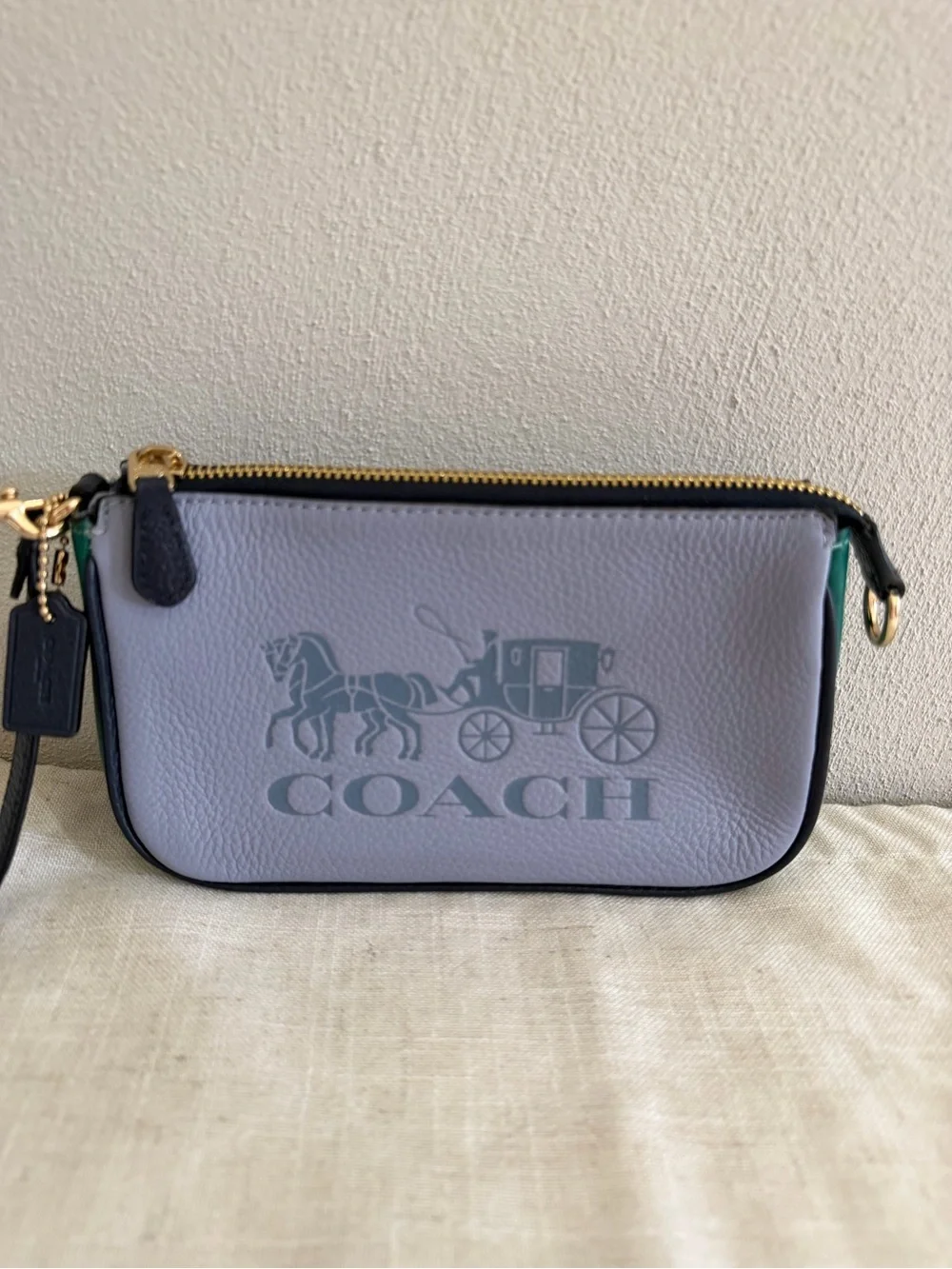 Coach Nolita 19 Horse and Carriage Colorblock Mini Bag Wristlet in Twilight
